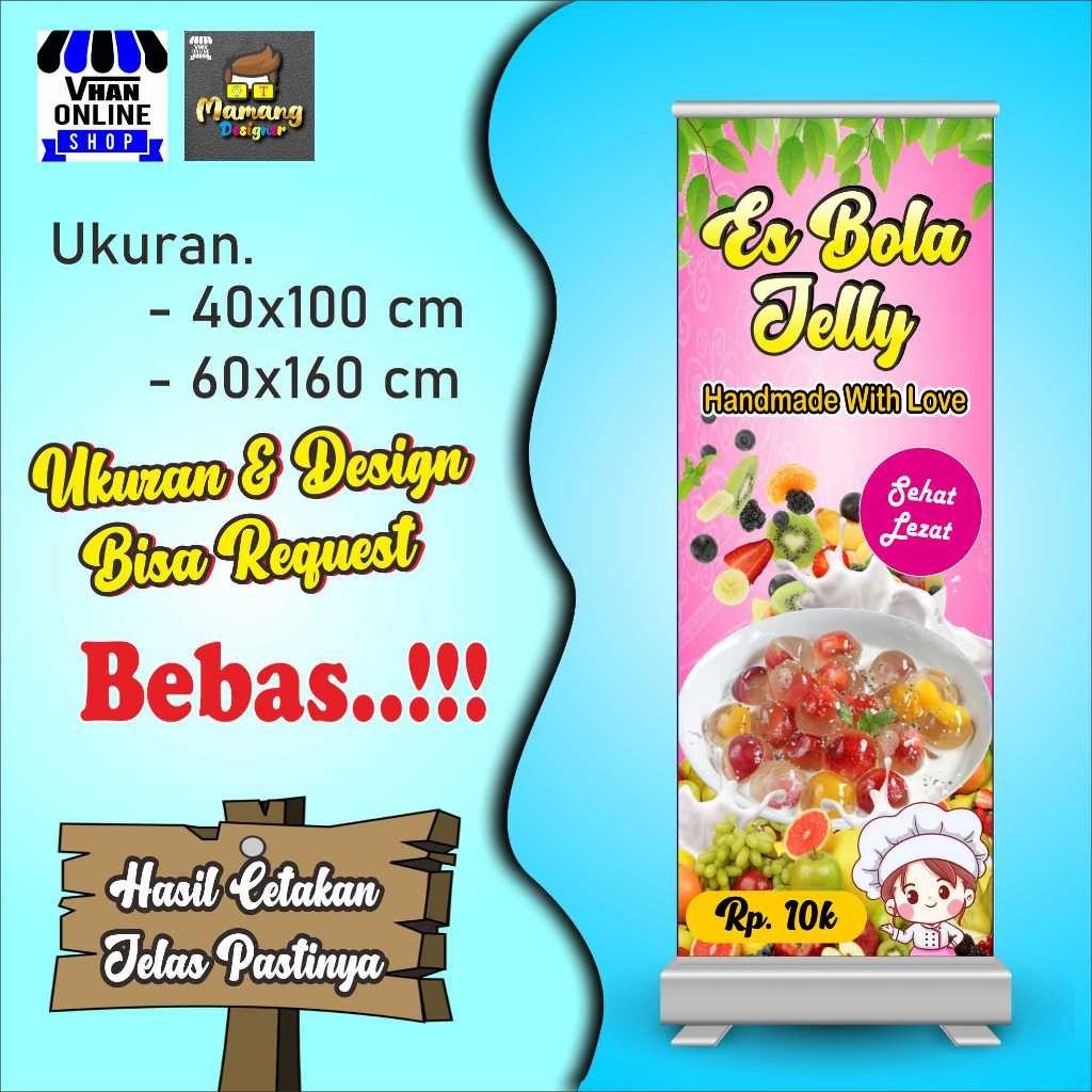Banner, MMT, Spanduk Es Bola Jelly, Viral Minuman