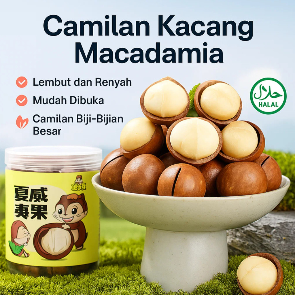 

✈️✨【COD/Kirim Dalam 24 Jam】250g Kacang Macadamia/Camilan Kacang Kalengan Rasa Kasual/Kacang Renyah Dengan Rasa Susu/Kacang Macadamia, Camilan Biji-Bijian Besar
