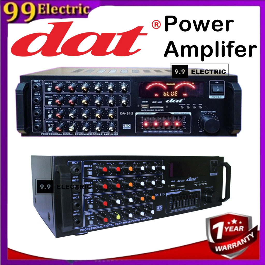 

Power Amplifer Bluetooth DAT DA-313 DA313 DA 313 utk Speaker,Karaoke,Studio,Rec