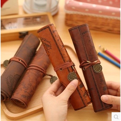 

32 Vintage Pencil Case Kulit Tempat Pensil retro vintage journalling scrapbook / model trasure
