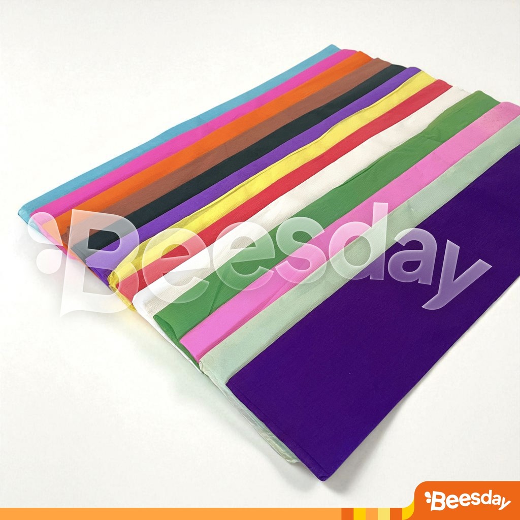 

Kertas Krep Klobot Warna Warni | Hiasan Dekorasi Agustusan Merah Putih | Kertas Lembaran 60x108cm