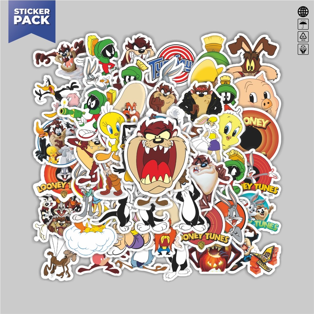

[100PCS]Stiker Pack Stiker Warner Bros Series Looney Tunes Character Mix Aesthetic Vinyl Anti Air Dekorasi Sticker Laptop Buku Journal Koper Helm Casing HP Gitar Helm Skateboard