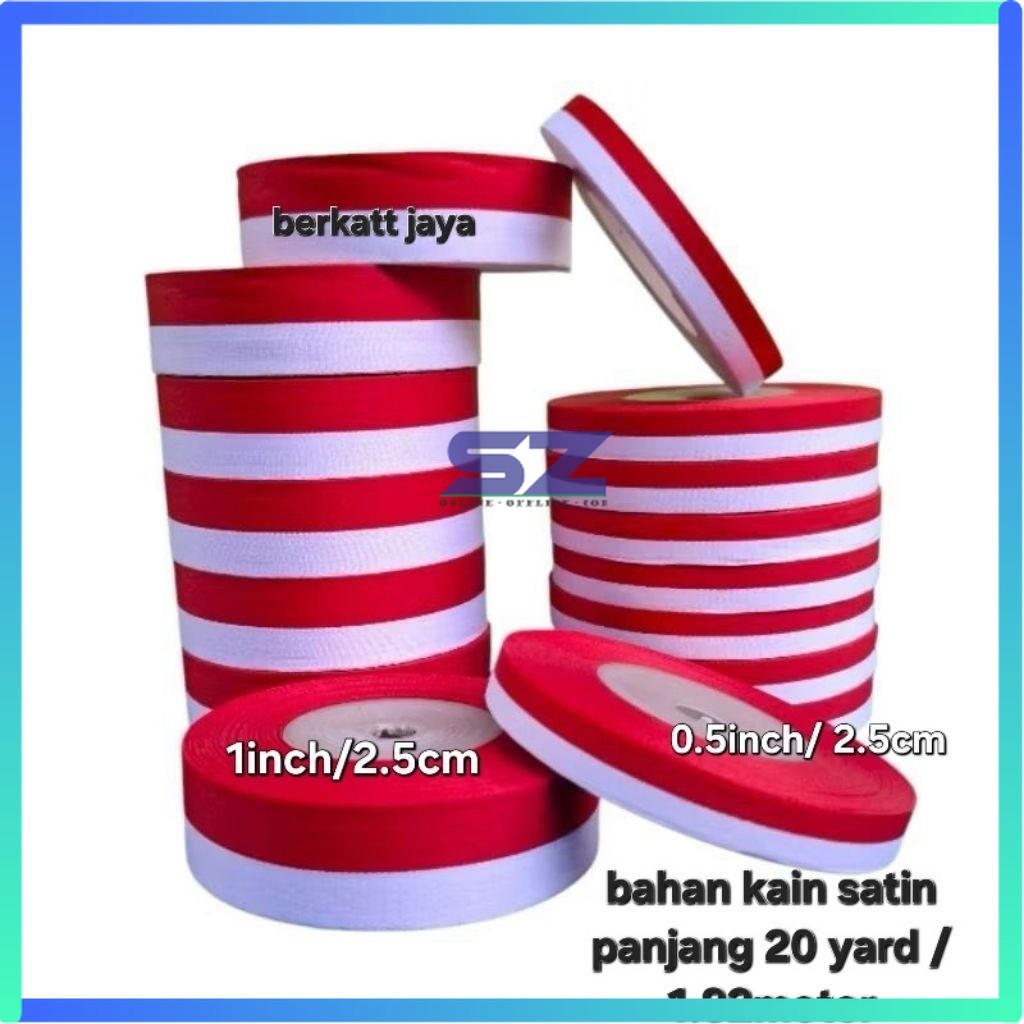 

Pita Roll Bendera kain Merah Putih Kemerdekaan 20 yard / pita merah putih 20 yard