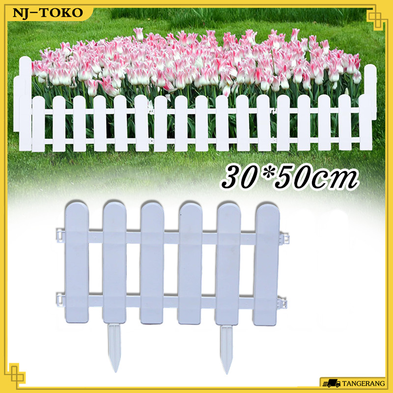 50 * 30cm Pagar Halaman Rumah PVC Pagar Putih Pagar Hiasan Untuk Pembatas Taman, Bunga,Atau Area Out