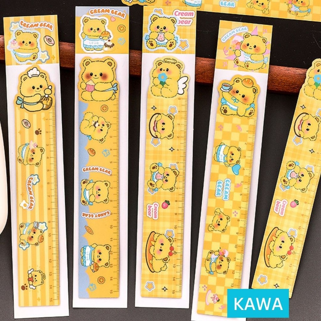 

KAWA Penggaris Kartun Lucu 15cm Fleksibel | Ruler Anak Motif Bear Karet Lentur