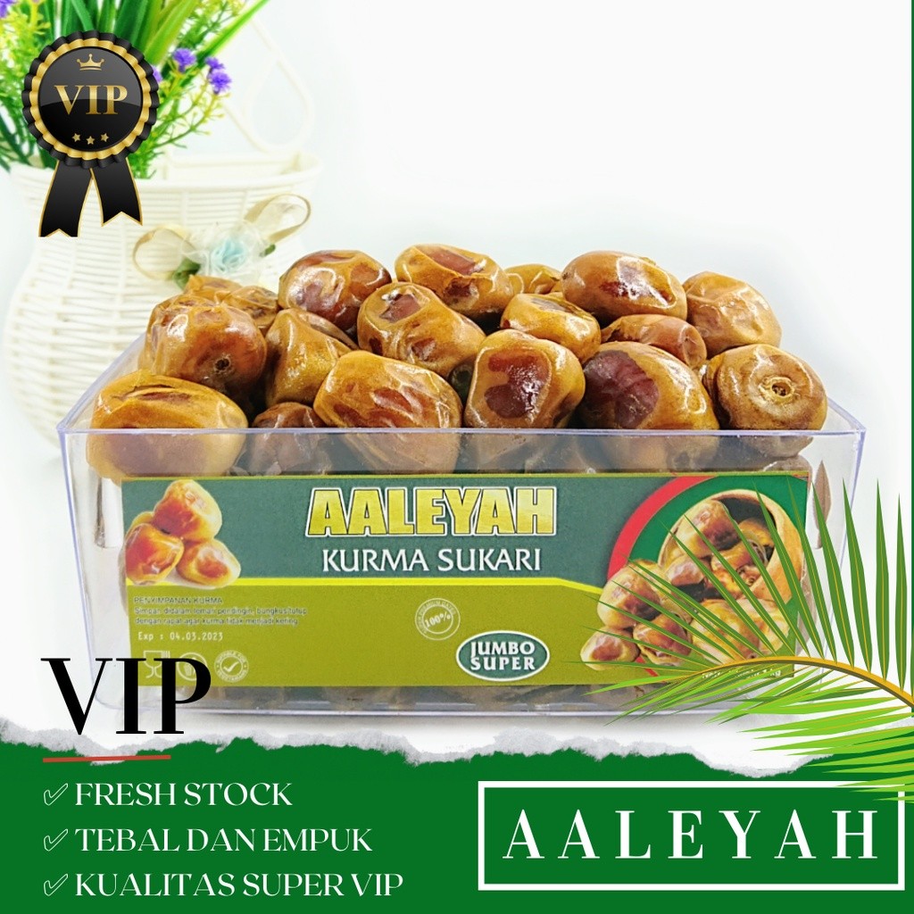 

Kurma Sukari VIP Aaleyah 1 Kg / Kurma Sukari Super Premium VIP best seller