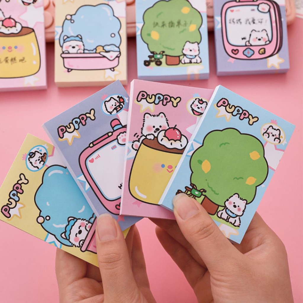 

VIRAL MEMO PAD WITH PUPPY STYLE / STICKY NOTES MOTIF ANAK ANJING / NOTES TEMPEL BENTUK ANIMAL MENGGEMASKAN