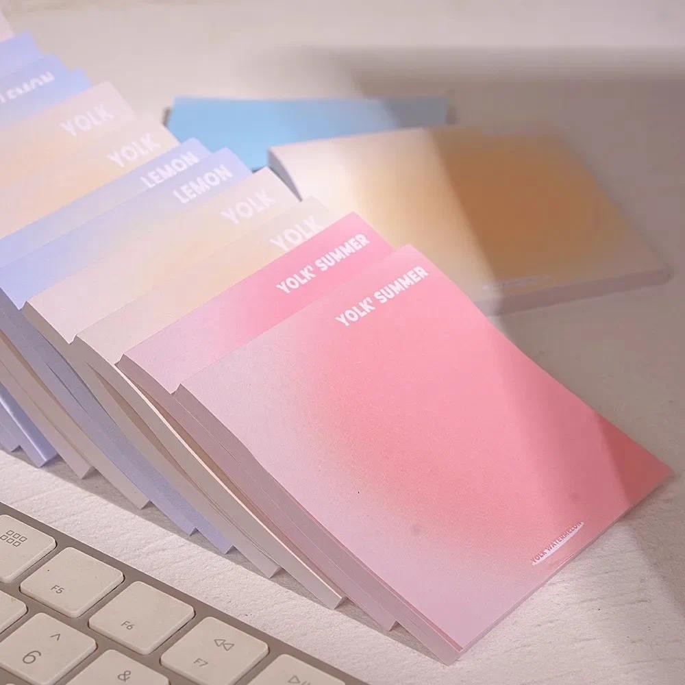 

50 Sheets Gradient Sticky Notes Posits Student Stationery Stickers Posted It Memo Notepad Notebook Office Message Paper Sticker
