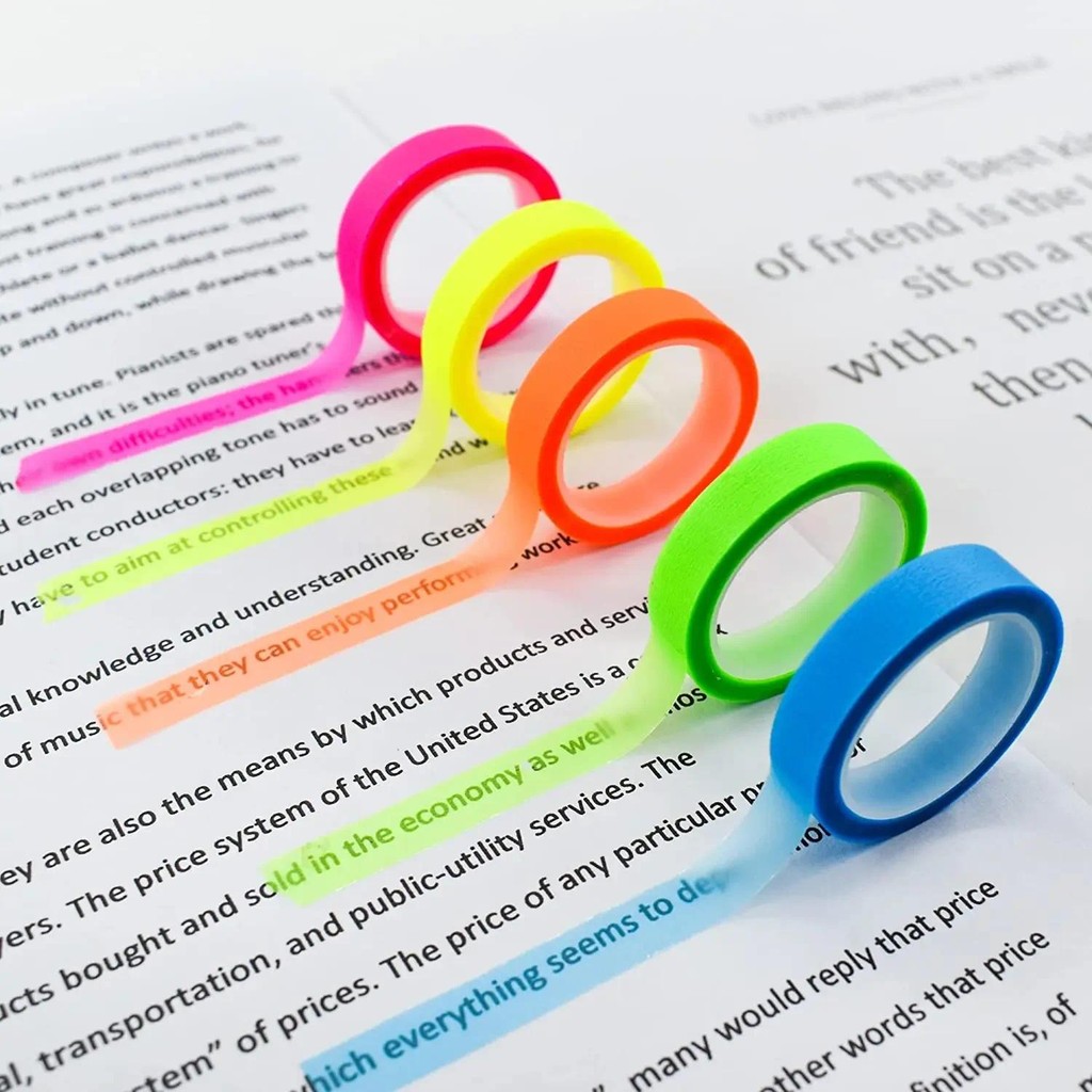 

Transparent highlighter pen tape, 5-color sticky note stickers, stationery, children's gifts, school office supplies