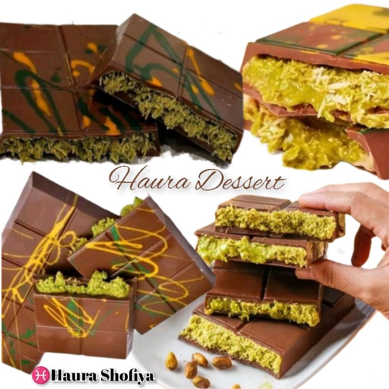 

Mekar_raya Chocolate Dubai Viral "PISTACHIO KUNAFE" Coklat Original Crispy Berat ±270 gr Cemilan Makanan Cokelat