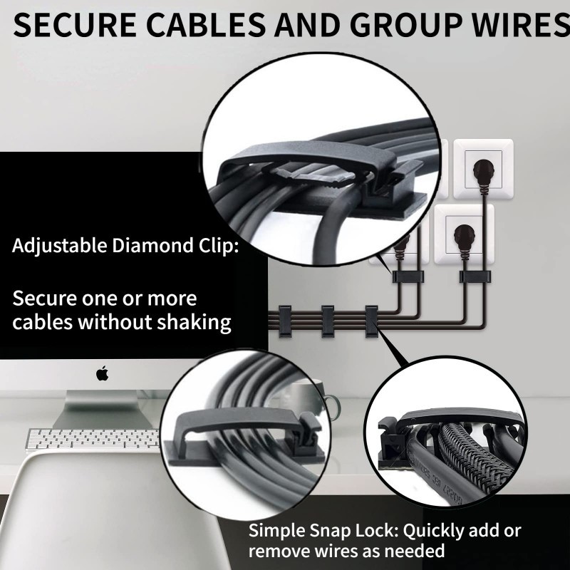 Quixoticquest_Shop Isi 10 Jepit Kabel Klip Kabel Listrik Cable Clip Tempel Penjepit Kabel Dinding
