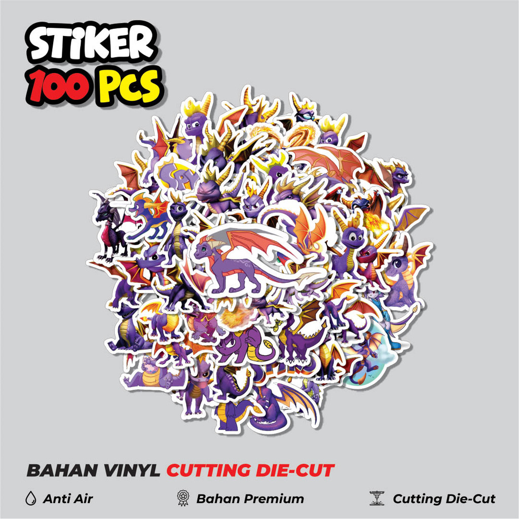 

Terbaru! 50 pcs Stiker Video Game Series Spyro the Dragon Dekorasi Lucu Kreatif untuk Notebook, Skateboard, HP