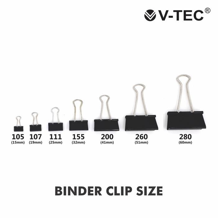 

Promo Binder Clip V-Tec 300 1 Box isi 6 Pcs) Jepitan Kertas File Dokumen Hitam Clips