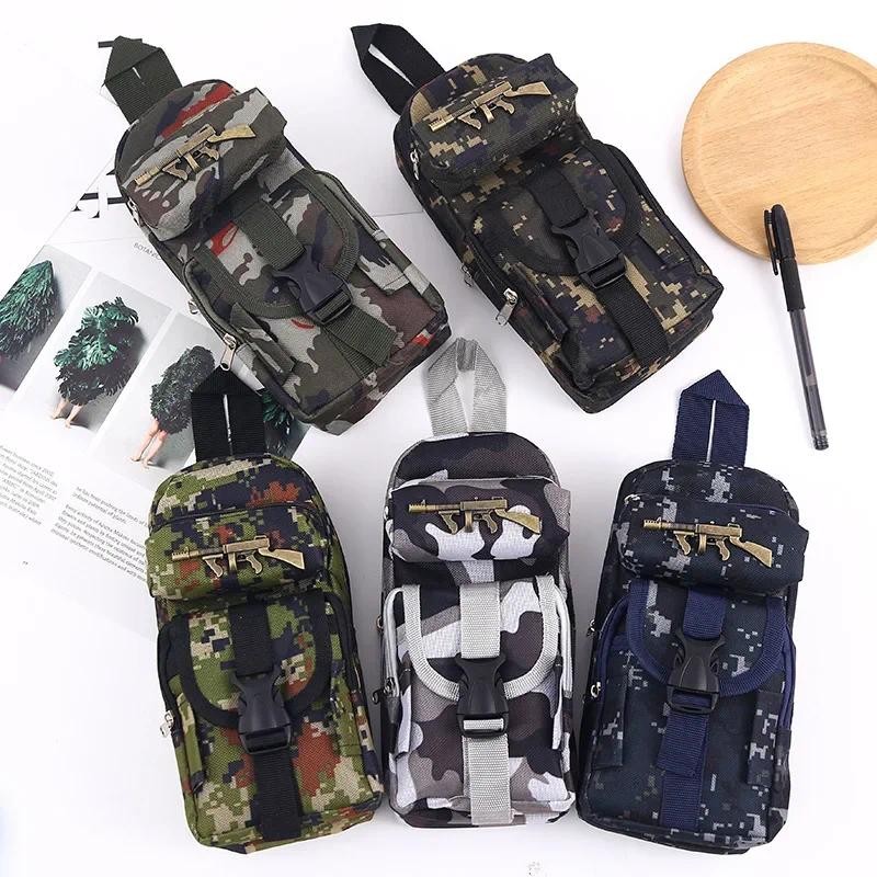 

Camouflage Color Pencil Cases for Boy Creative Mini Tactical Backpack Shape Pencil Bags Student Stationery Holder