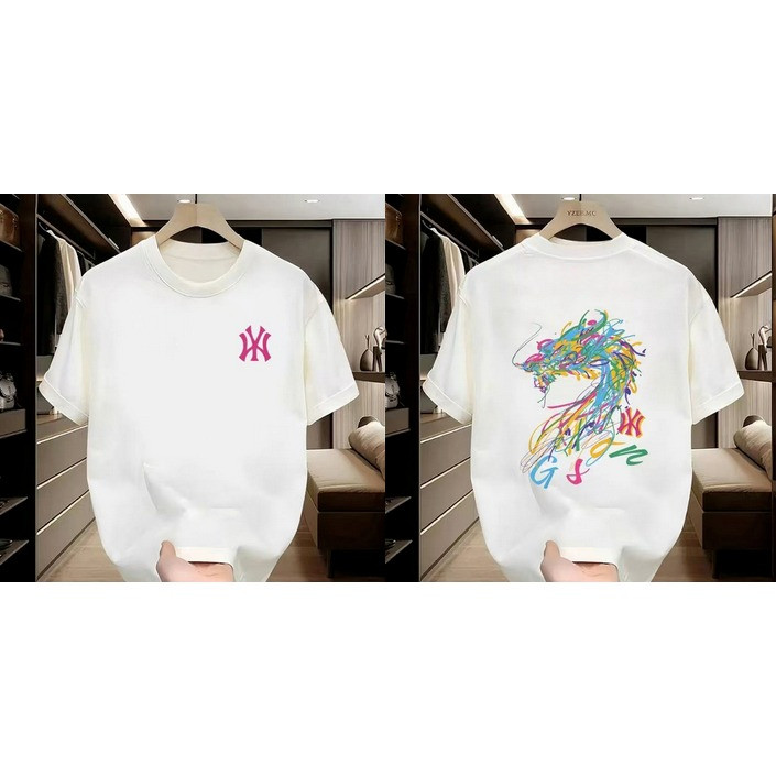 kaos vintage terbaru 2025 | Kaos Oversize Unisex Premium | Desain Logo NY (Yankees) dengan Naga Gari