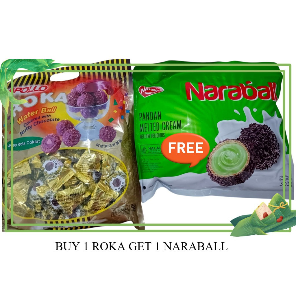 

PROMO Apollo Roka Wafer Ball 300 gram FREE Naraball Pandan Melted Cream 300 gram #INTER