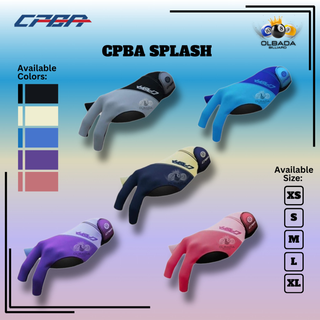 CPBA Splash Series Billiard Gloves | Sarung Tangan Billiard CPBA Splash