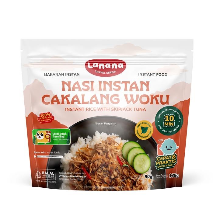 

[TERLARIS] Lanana - Nasi Putih Instant : Daging Rendang, Cakalang Woku, Ayam Teriyaki & Ayam Pedas Kemangi Travel Pack - Cakalang Woku[TERLARIS ]