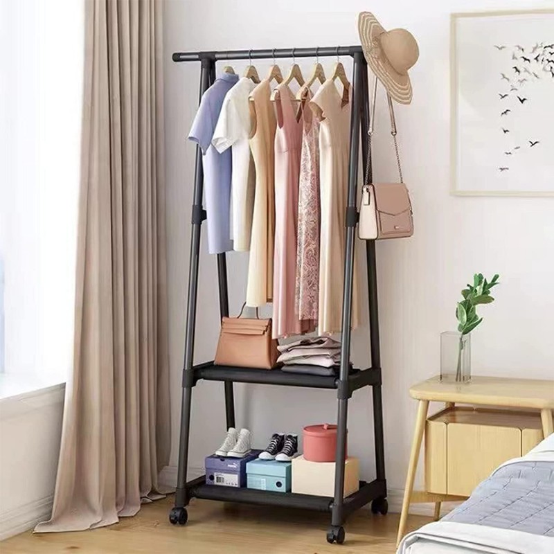 

Triangle Stand Hanger Rak Buku / Rak Pakaian / Rak Baju / Rak Serbaguna Dengan 4 Roda - PILIH WARNA