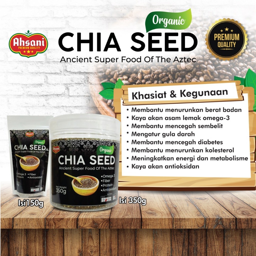 

Chia Seed AHSANI Kemasan Ekonomis dari Mexico Organic Black Chia Seed Mexico - Biji Hitam Organik