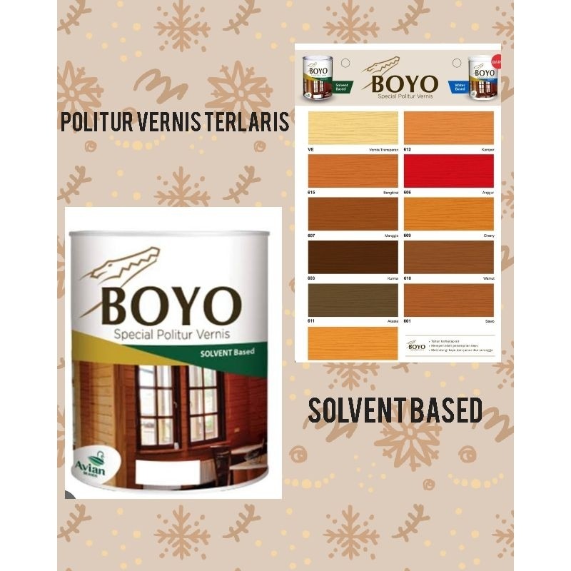 Boyo politur vernis 1kg ,(KALENG),plitur kayu Boyo 1kg
