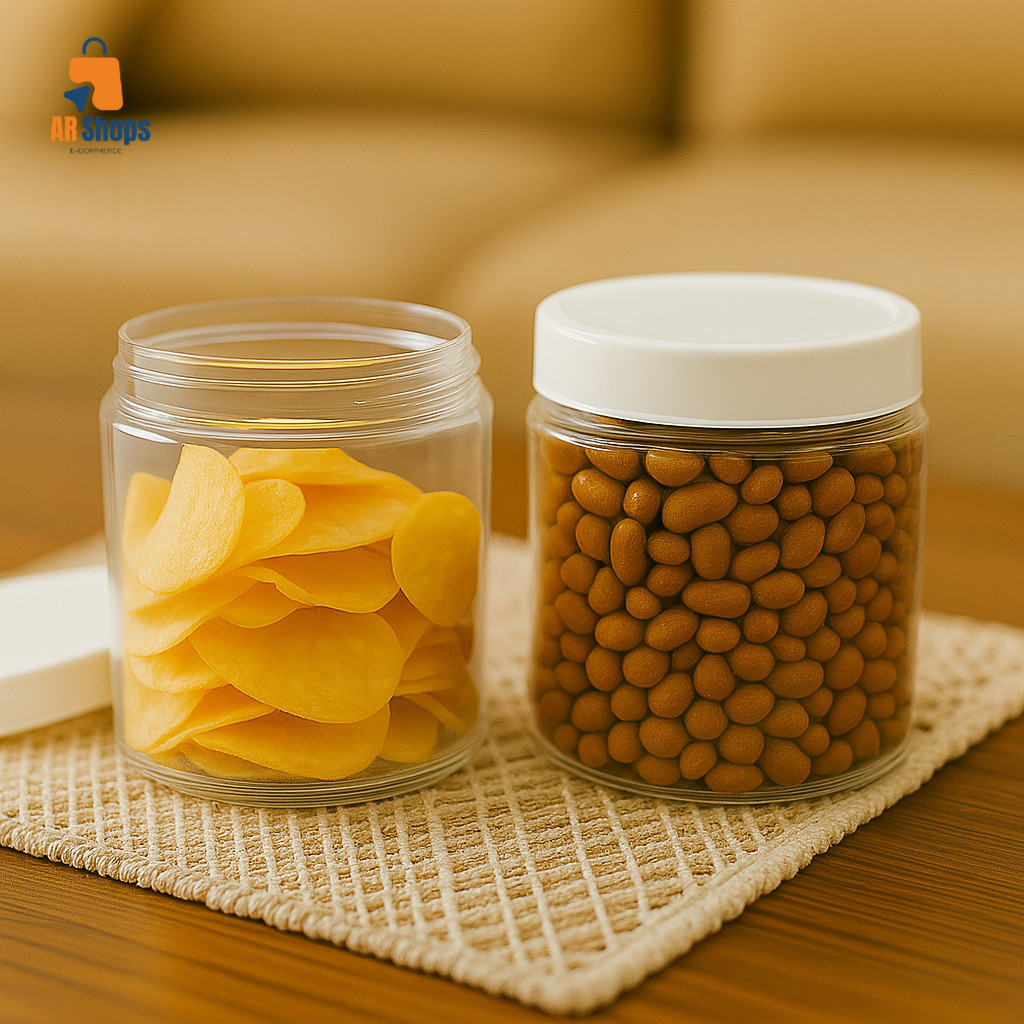 ARS Isi 6 pcs toples tabung silinder 650 ml // toples kue kering // toples bumbu dapur