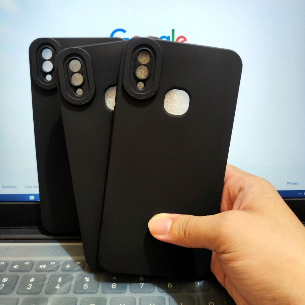 Softcase Pro Camera Vivo Y91c, Y91, Vivo Y93, Vivo Y95 Silikon Casing TPU Macaron Hitam