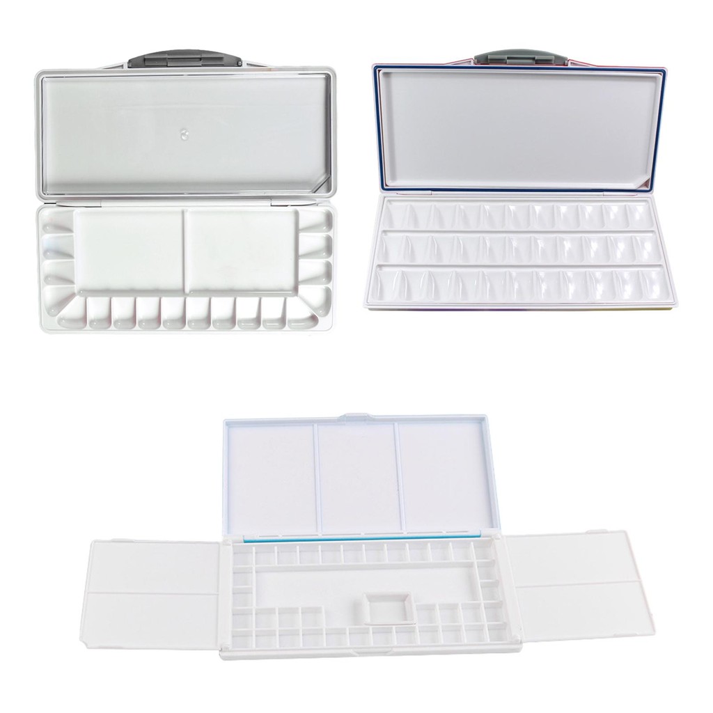 

Watercolor Palette Leakproof with Lid Portable Empty Airtight Paint Box Travel Gouache Mixing Tray for Acrylic Painting Supplies