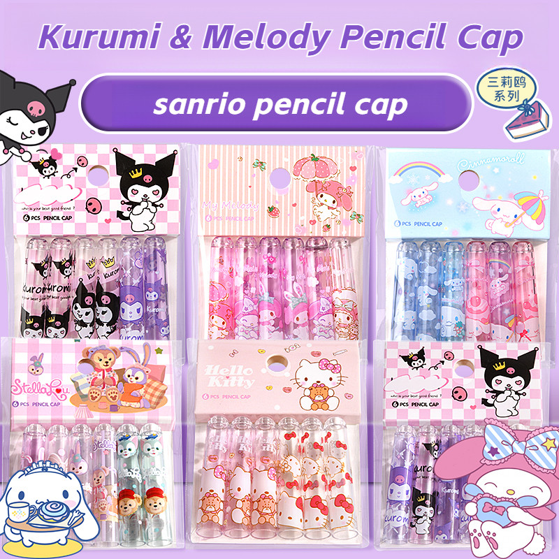 

Sanrio Pen Cap Cartoon Pencil Extender Sleeve Nib Protector for School Office Student Stationery Kids Creative Gift Art Tool