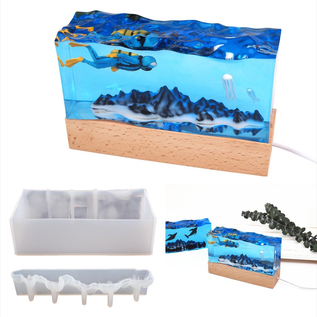 

Epoxy Resin Molds Undersea Landscape Molds Mountain Casting Mold Jewelry Molds for DIY Resin Craft Light Art Home Deco