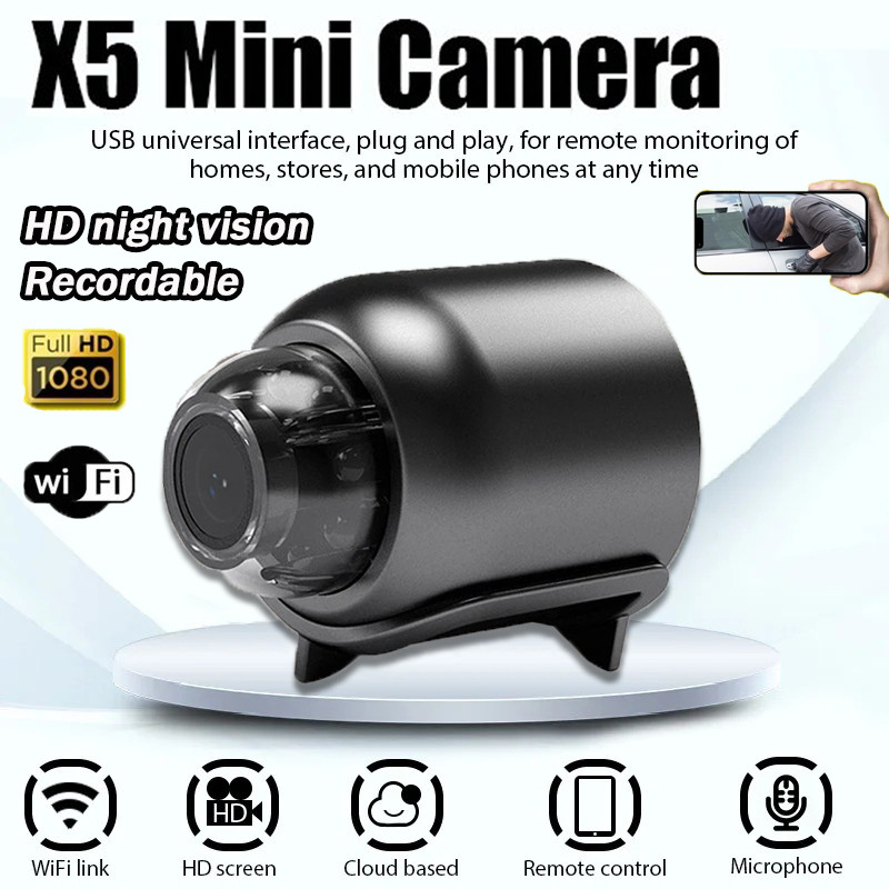 Kamera WIFI Mini X5 HD 1080p Camera Cctv Kamera Kecil Camera Mini Bluetooth Kamera Pengintai Mini Sp