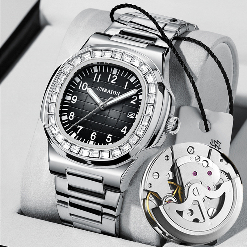 

Jam Tangan Pria Grenade Jam Tangan Mekanis Non-Otomatis dengan Berlian Nautilus Kalender Jam Tangan Quartz