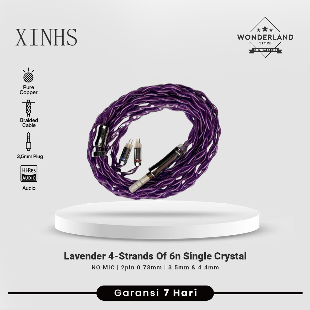 XINHS Lavender 4-Strands Of 6n Single Crystal Copper Litz Coaxial Shielded In Ear Monitor Cable Earp