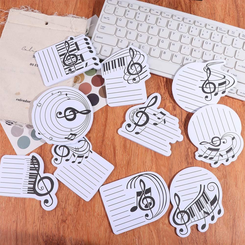 

10Pcs/Set Self-adhesive Music Note Sticky Notes Various Music Shapes 30 Sheets/Book Music-themed Notepads Daily To Do