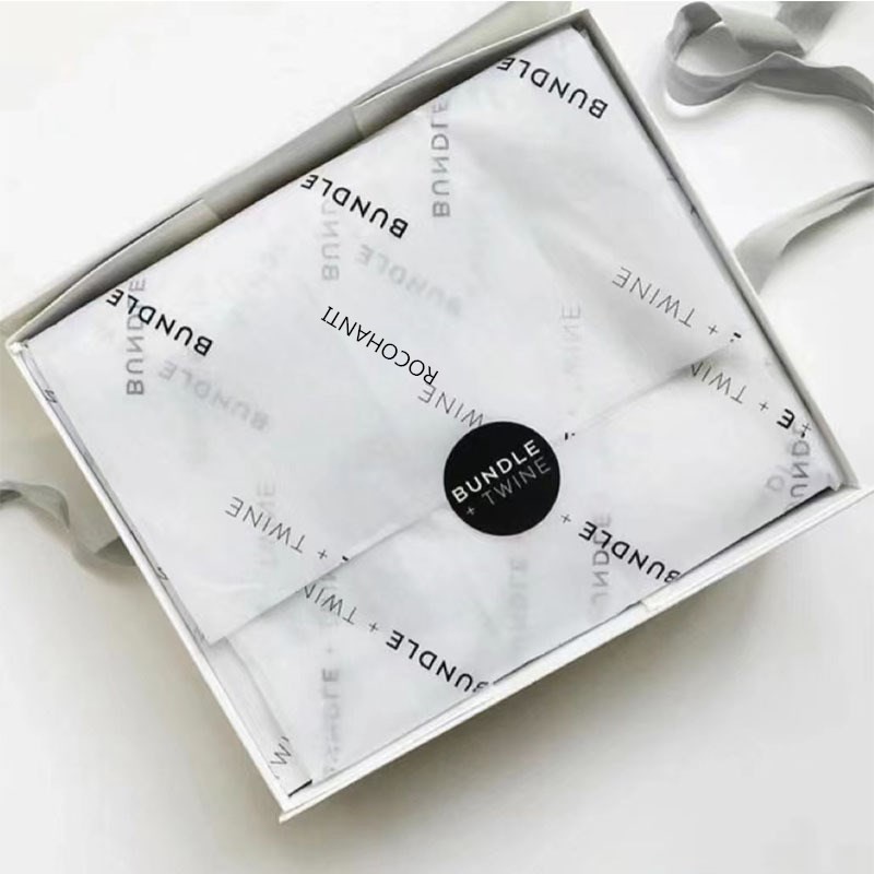 

50 sheets Recyclable Packaging Clothes Shoes Wrapping Printed Custom Logo White Black Pink Tissue Paper for Flower Gift Wrap