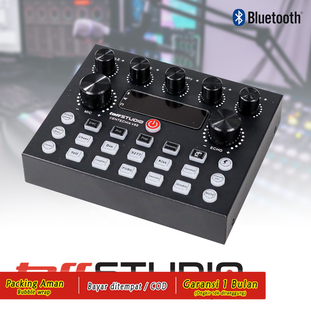 TaffSTUDIO Mixer USB External Sound Card Bluetooth Amplifier - V8S