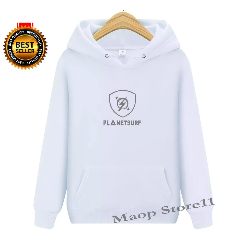 Zona Sweater Hoodie  Pria & Wanita |PLANET SURF| Sablonan Logo Grey. Premium Quality