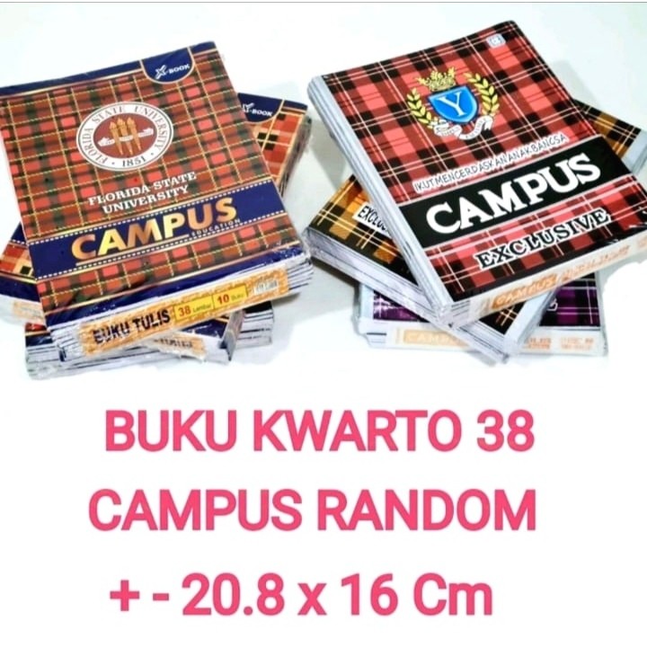 

10 Buku Tulis Catatan Campus 38 Lembar 1 Pack Ukuran Kuarto Pendek Kecil
