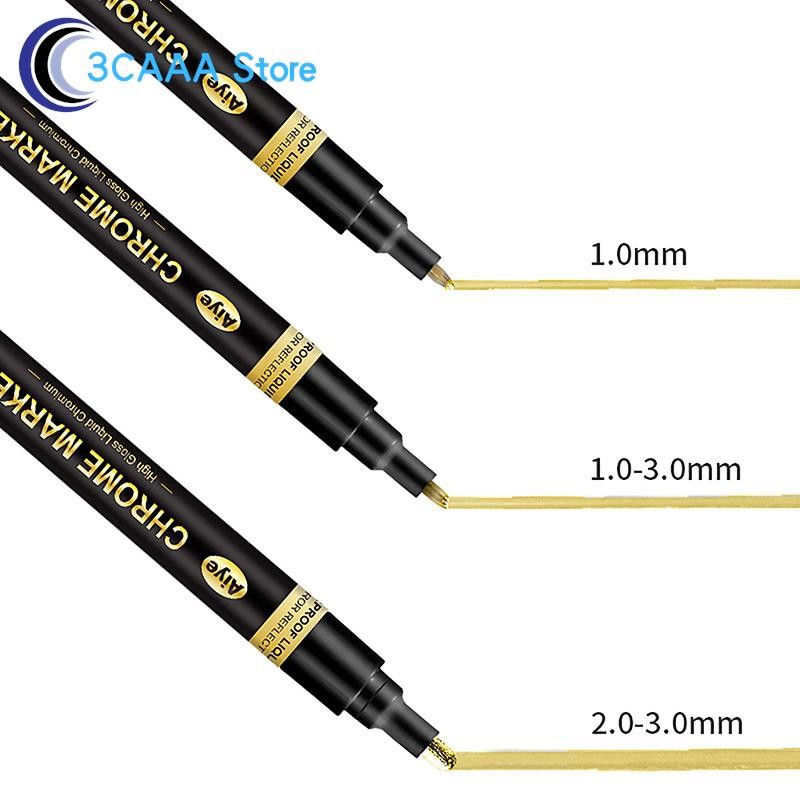 0.7/1/3MM Electroplating Mirror Silver Gold Paint Pen Hand-repair  rome-plated Metal Waterproof Tire