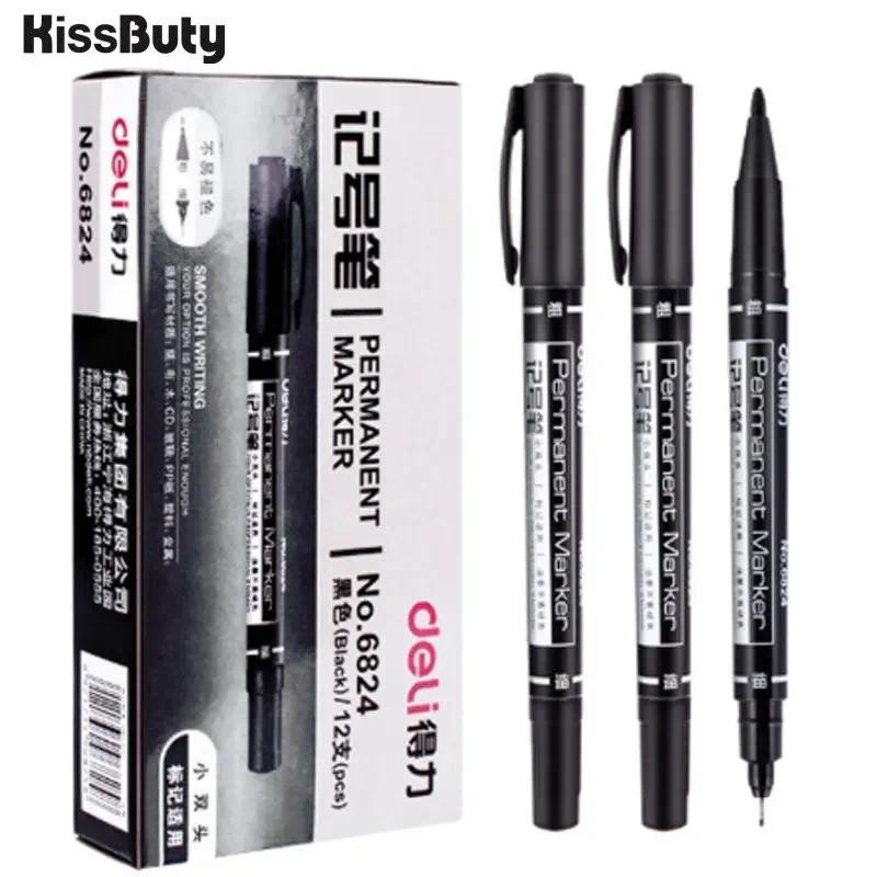 

9pcs/Set Permanent Paint Marker Pen Oily Waterproof Black Pens for Tyre Markers Quick Drying Signature Pen Stationery Supplies