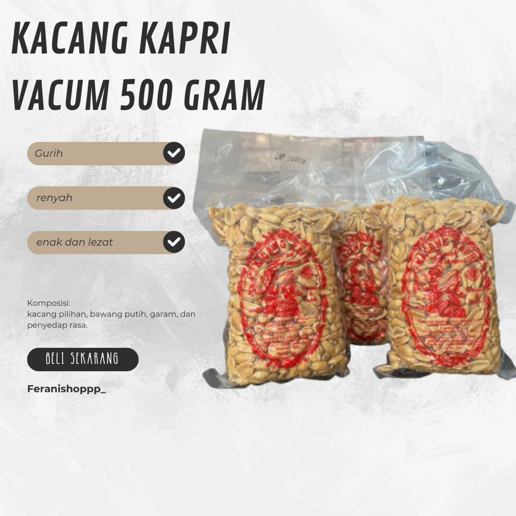 

KACANG KAPRI VACUM KECAK MAMA 500 GRAM || OLEH OLEH KHAS BALI || FREE PACKING || TERLARIS
