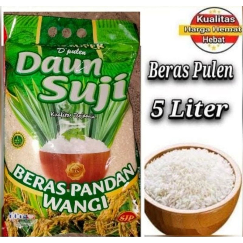 

beras kemasan 5 Liter (4kg) *DAUN SUJI dan BMW*