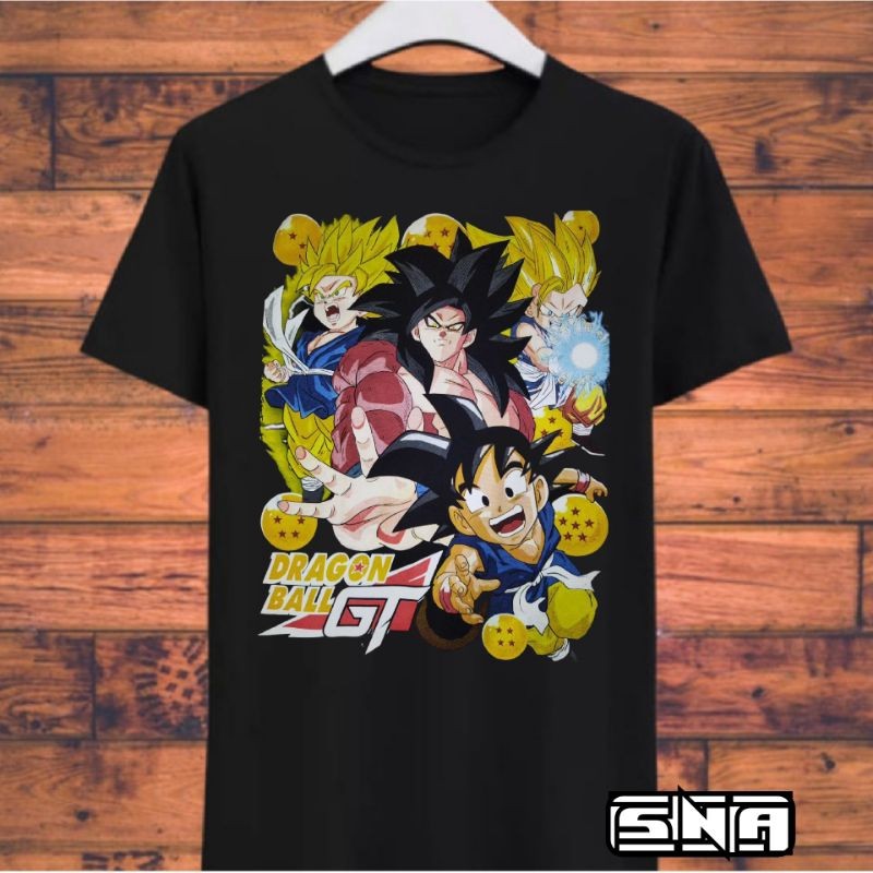 T-shirt Anime Dragon Ball GT kaos Distro original cotton combed Jetblack Premium