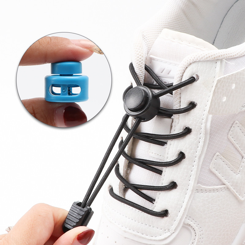No Tie Shoe Laces Suitable for All Shoes Round Spring Lock Elastic Shoelaces Quick Wear in 1 Second 