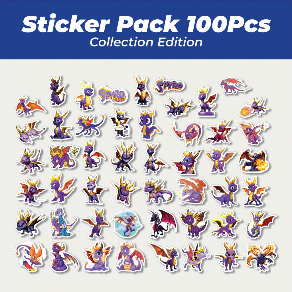 

Hot Stiker Video Game Series Spyro the Dragon Lucu Anti Air Stikers Berperekat Waterproof Sticker Decal Buat Motor Helm Buku Journal Koper Casing HP Laptop Botol Minum