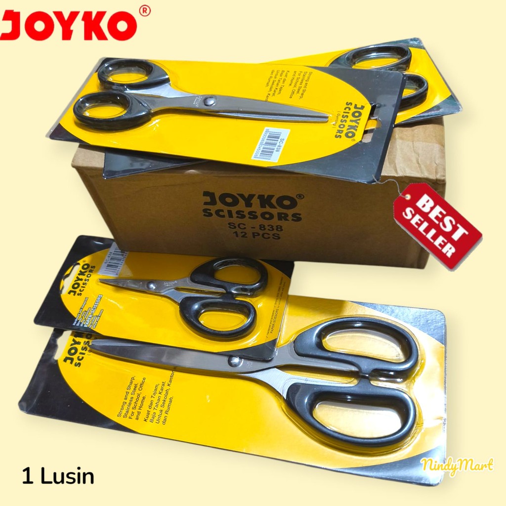 

JOYKO SC-828 SC-838 SC-848 Gunting Kertas Kecil Sedang Besar Stainless Tajam ( 12 PCS )