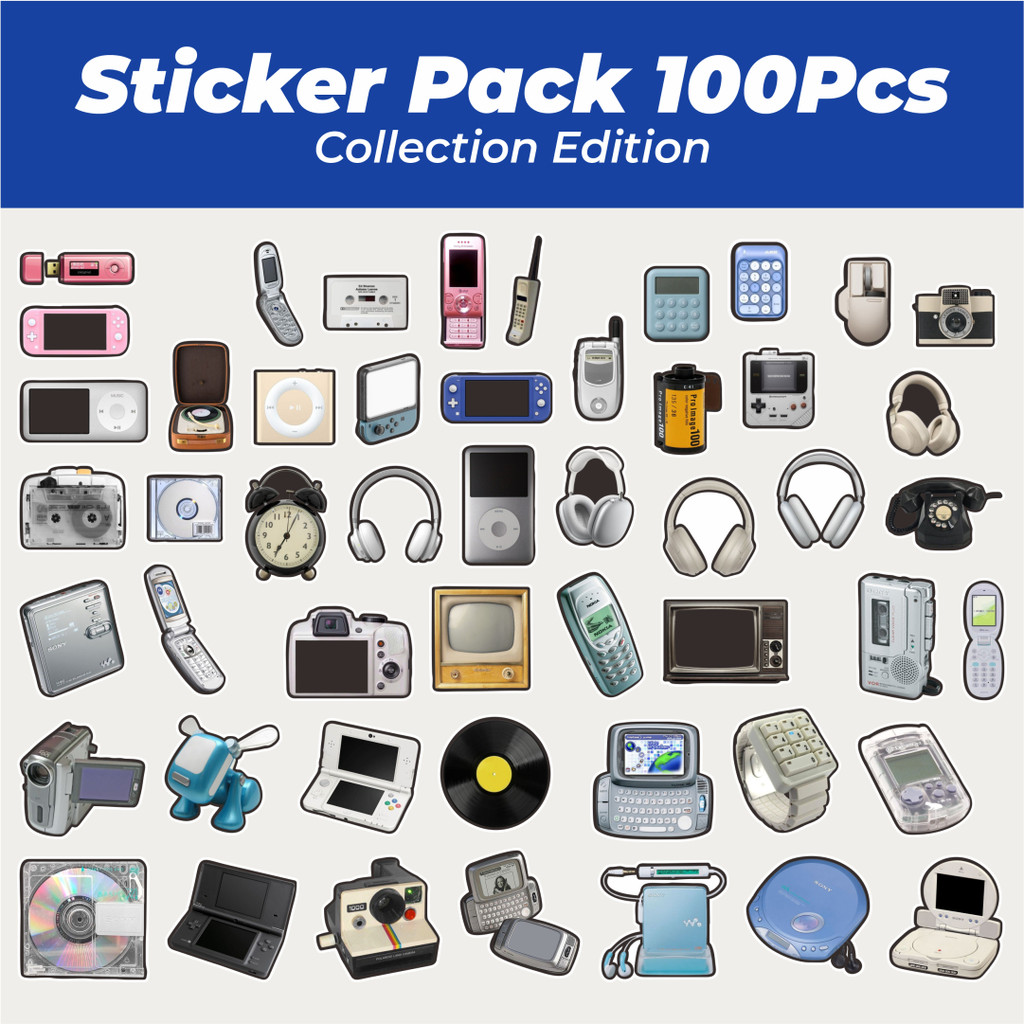 

Hot Stiker Seri Perangkat Teknologi Vintage Mix 2 Lucu Anti Air Stikers Berperekat Waterproof Sticker Decal Buat Motor Helm Buku Journal Koper Casing HP Laptop Botol Minum