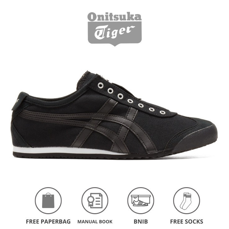 Sepatu Slip On Perempuan Onitsuka Mexico 66 Black / Black