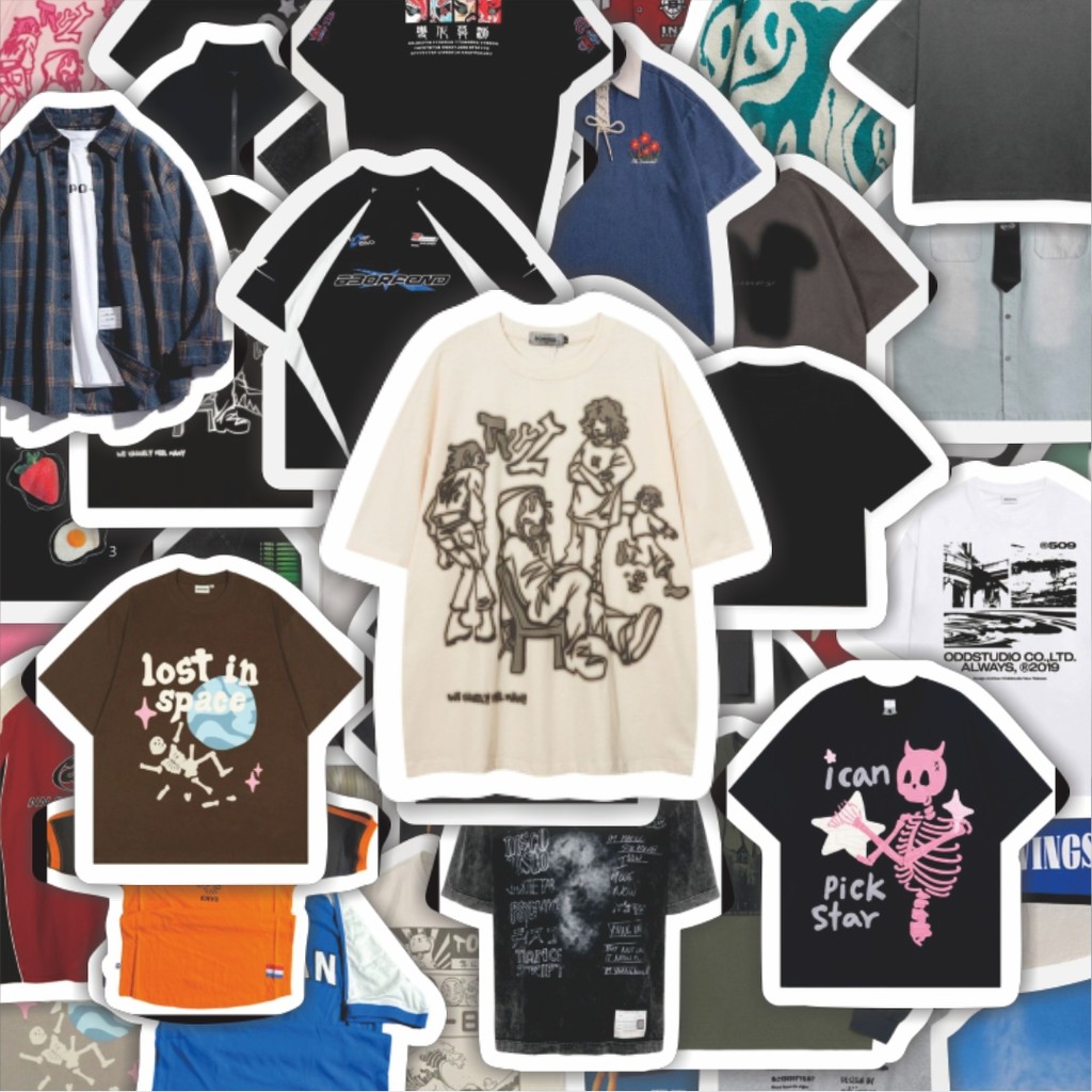 

100PCS Lucu Stiker T-Shirt V12 Stiker Aesthetic Stiker Anti Air Stikers Berperekat Waterproof sticker decal buat Motor Helm Buku Journal Koper Casing HP Laptop Botol Minum Hadiah anak