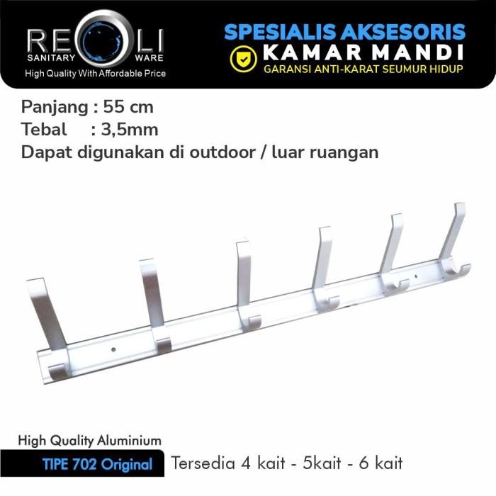 Kapstok Aluminium 6 Hook REOLI

